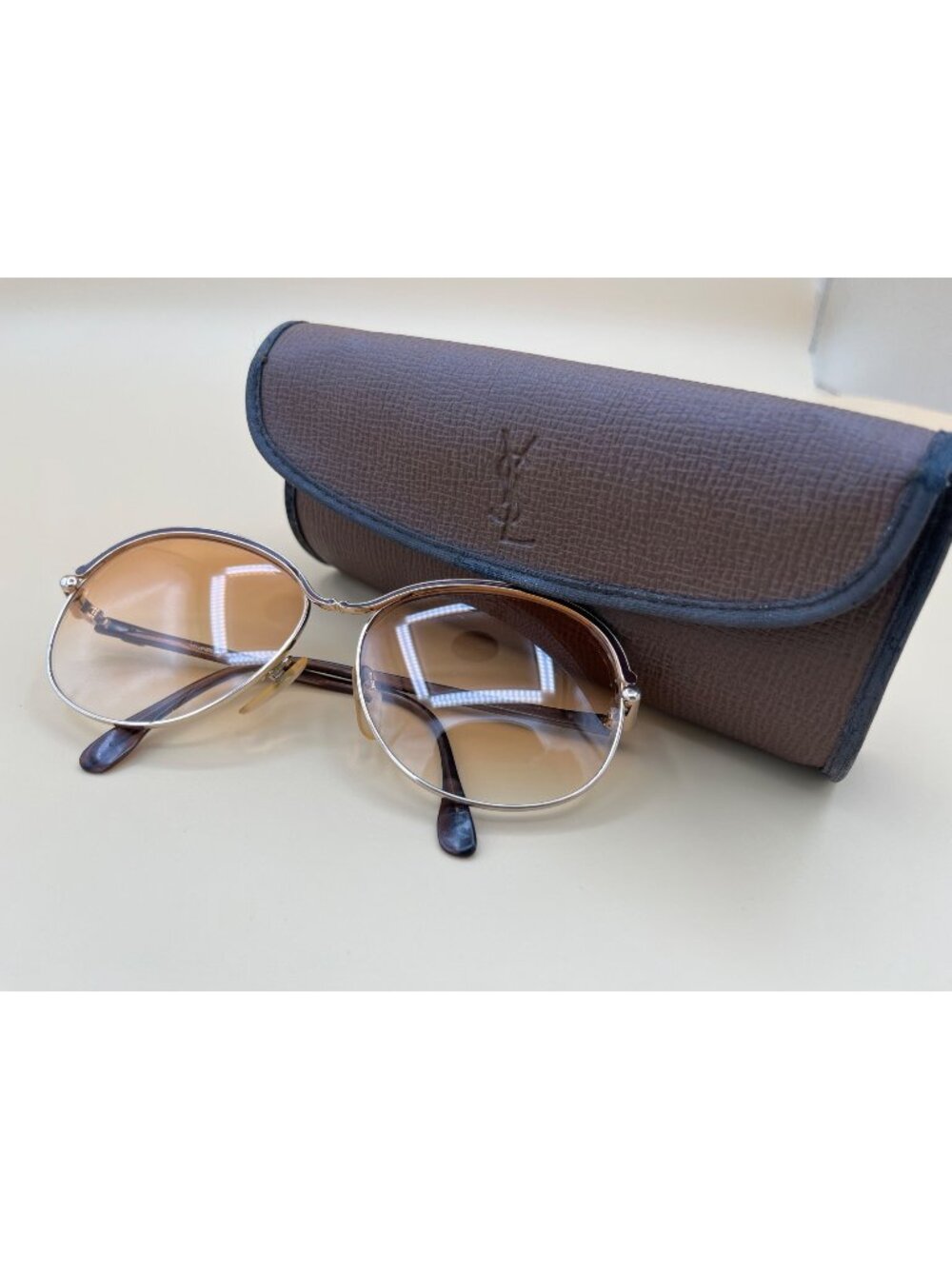Yves Saint Laurent YSL Vintage Oversized Sunglasses With Brown Gradient Lenses M